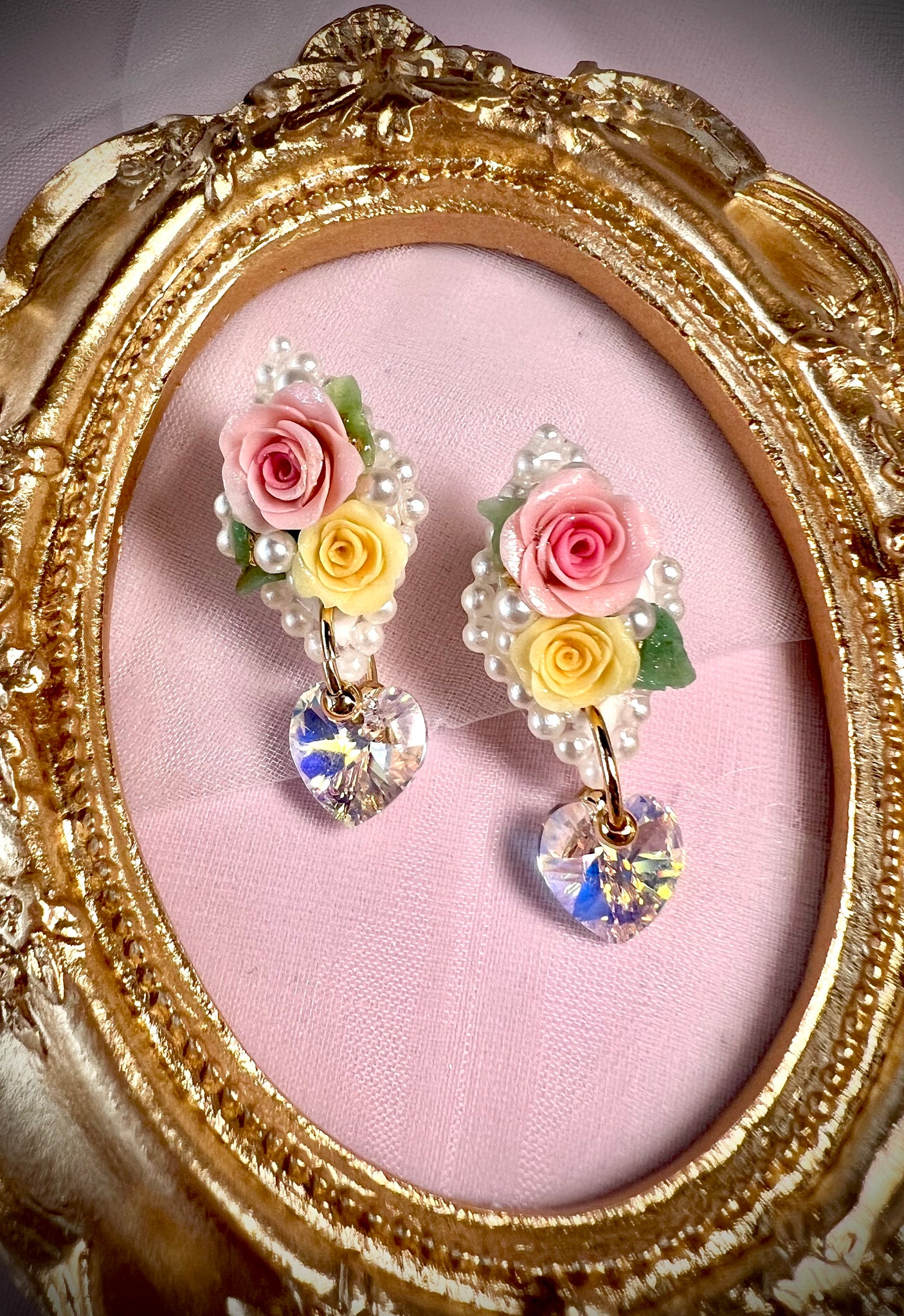 My love in Roses Earrings