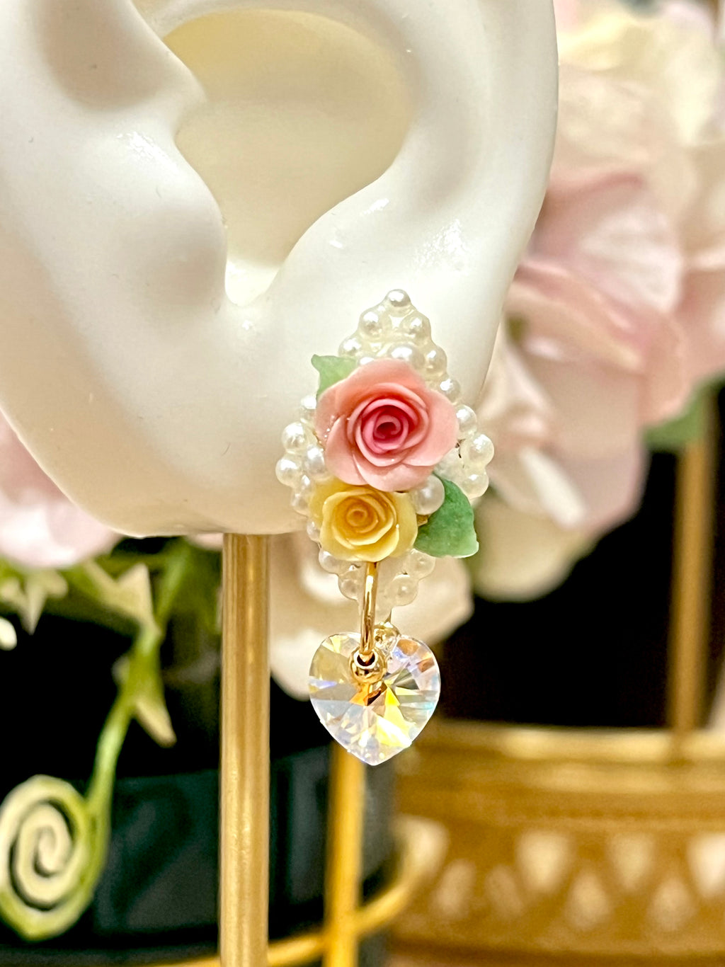 My love in Roses Earrings