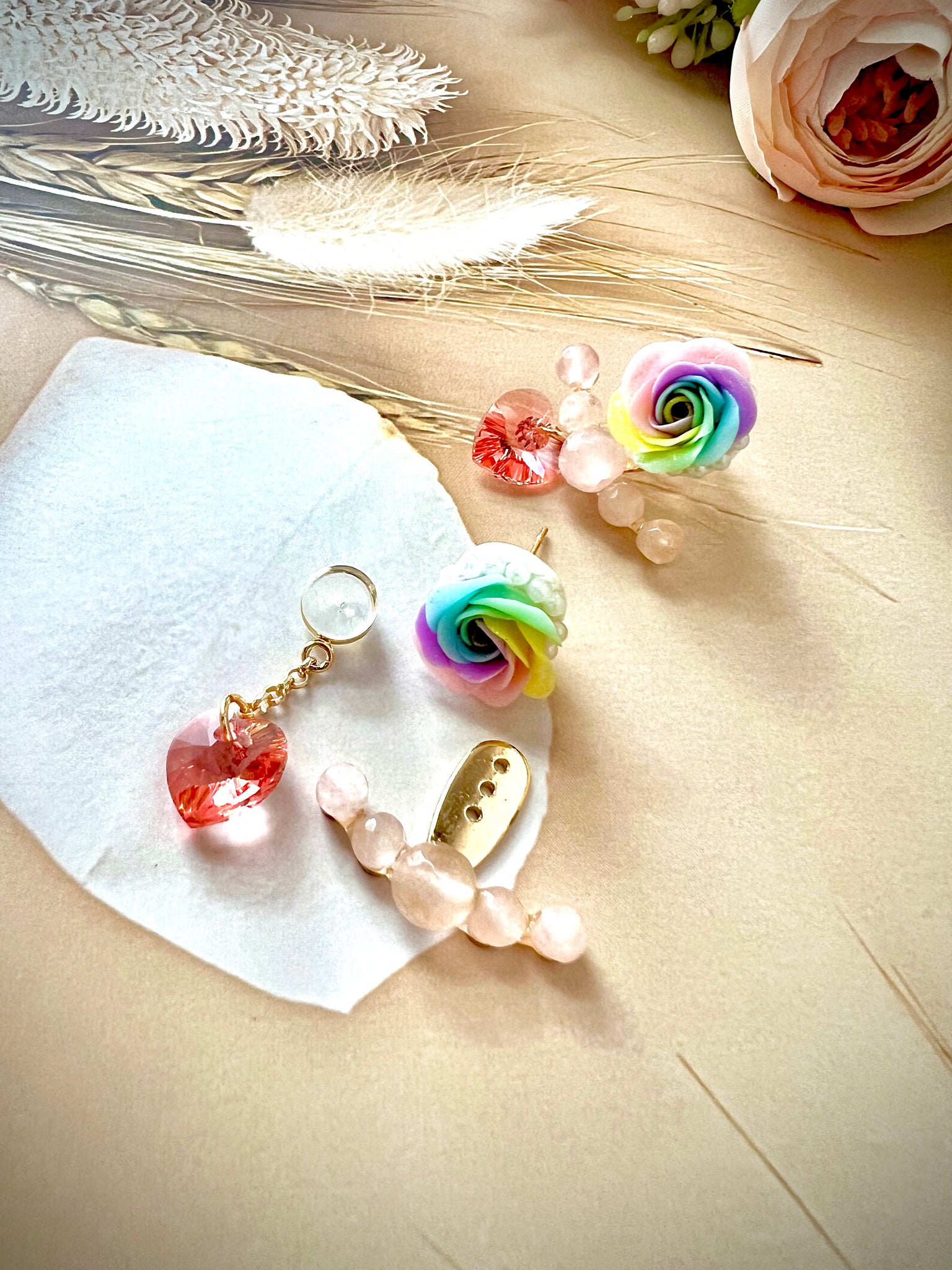 Rainbow Roses Earrings