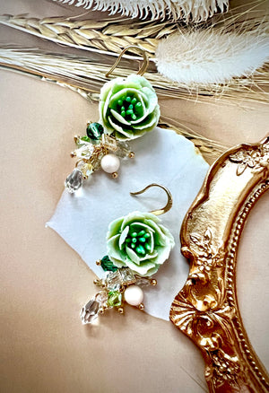Green Bloom in Summer Earrings
