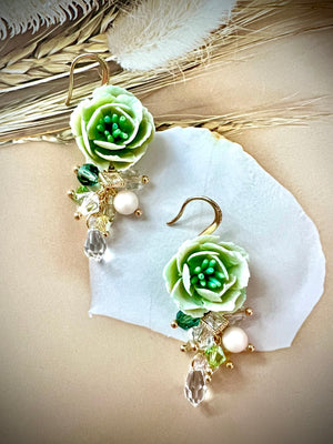 Green Bloom in Summer Earrings