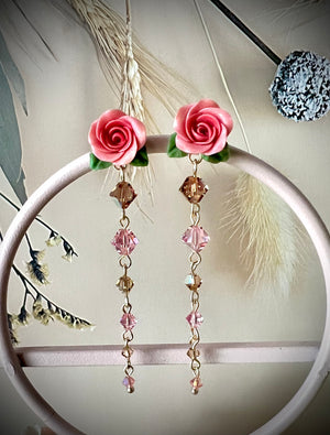 Rose in Bloom Crystal Earrings