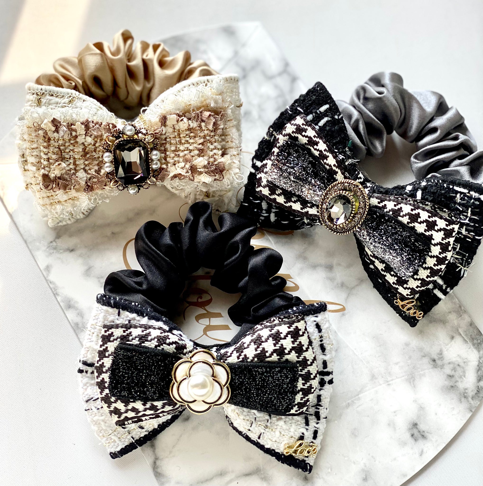 Silk Scrunchies with Bow