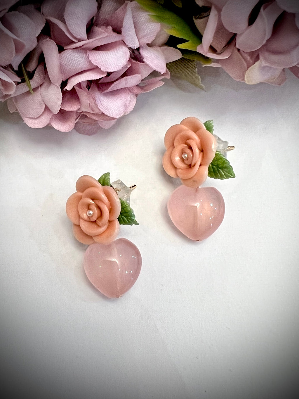 Rosy Heart Earrings