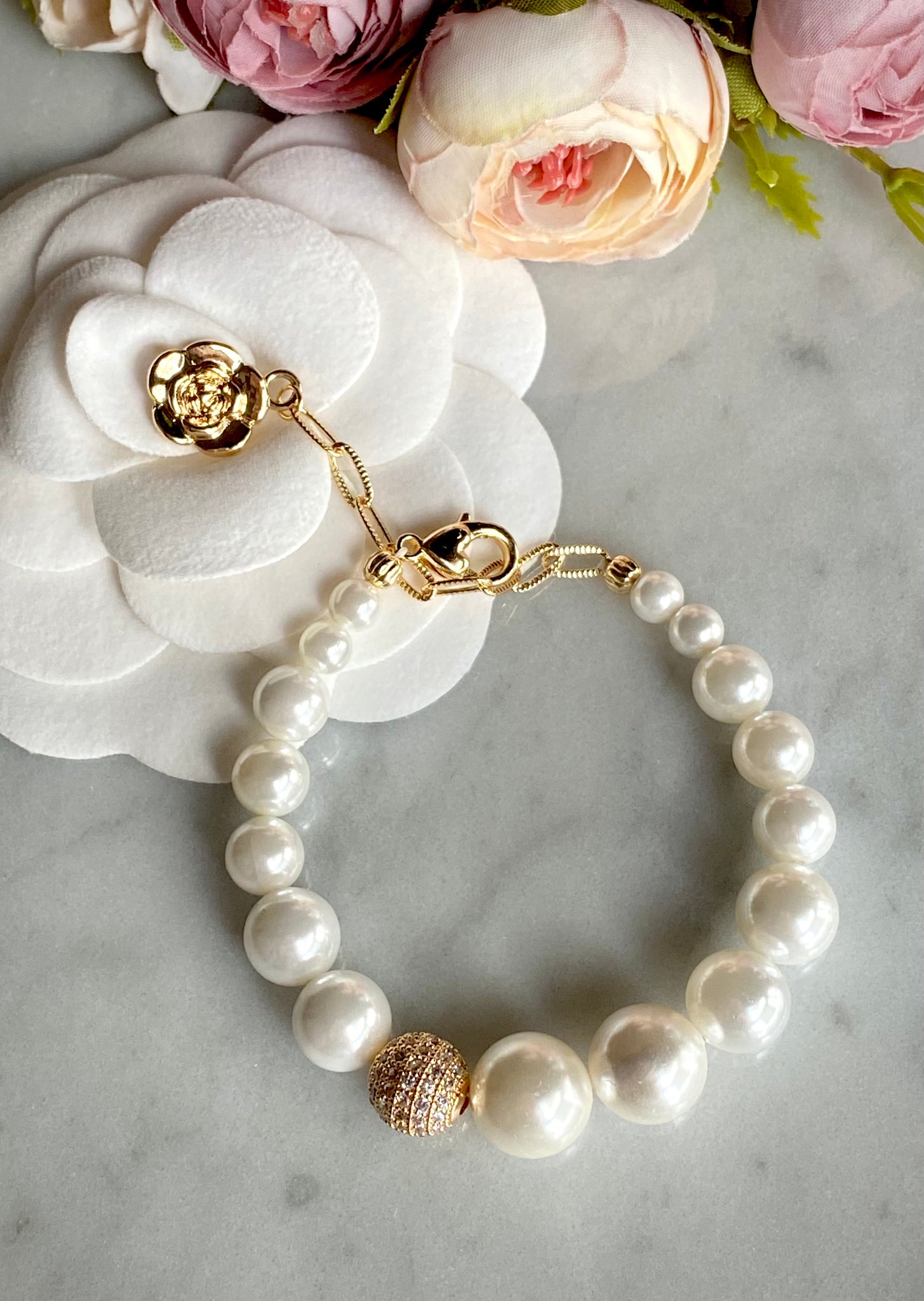 Pearly Camellia Bracelet