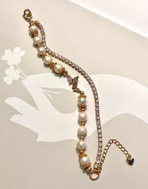 Pearly Butterfly Spring Bracelet