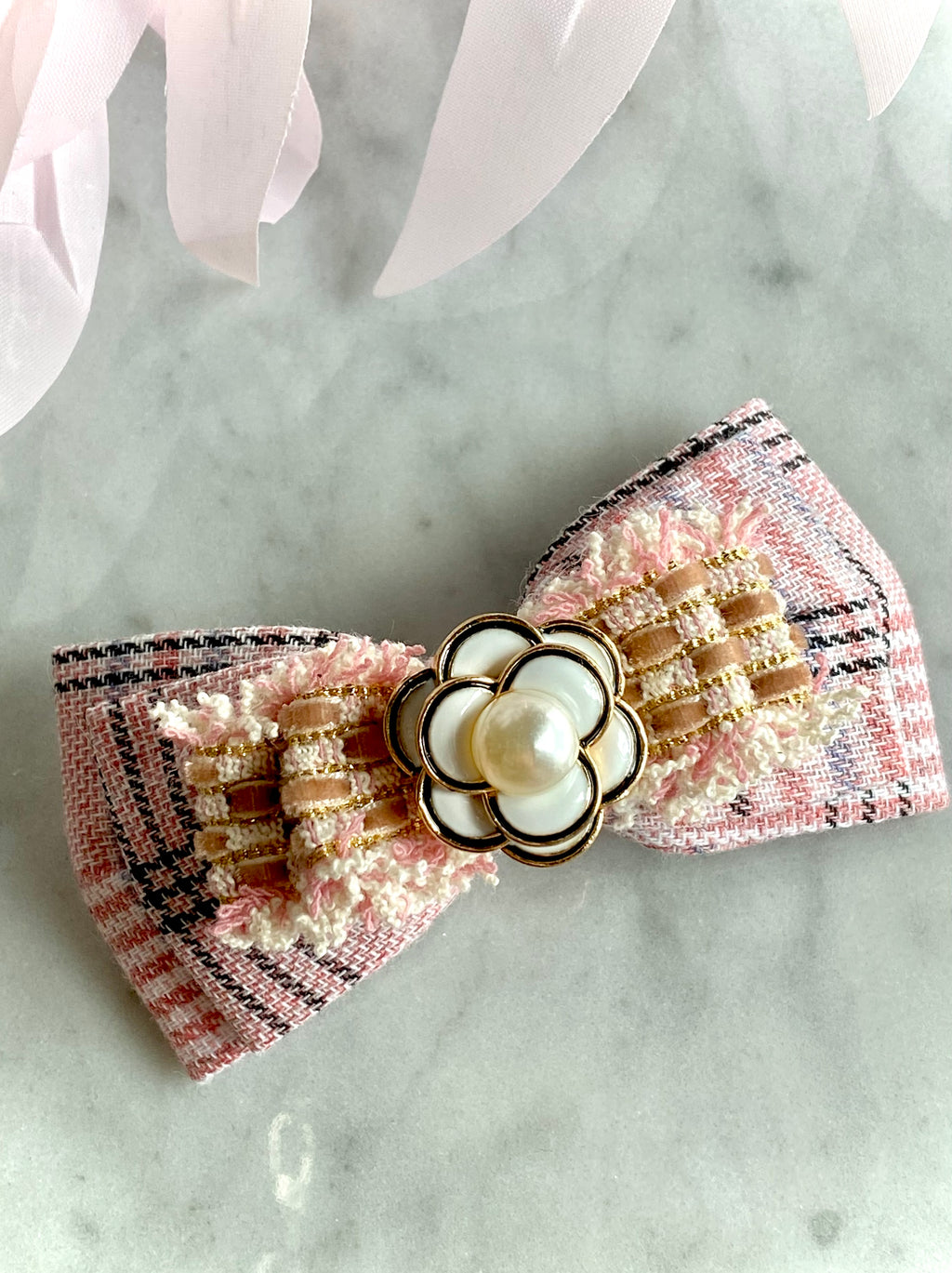 Pretty in Pink Camelia Hair Clip Bow