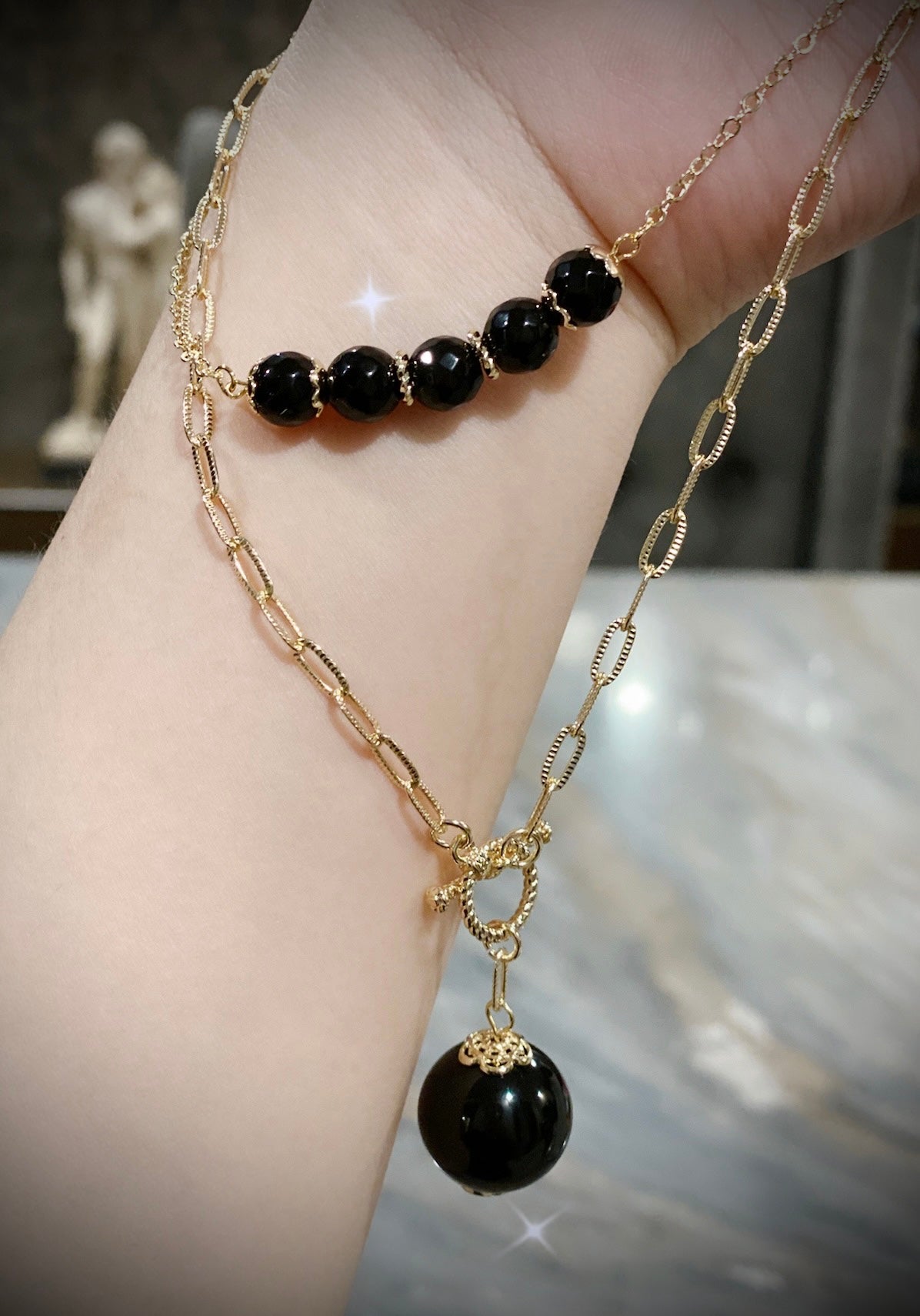 Obsidian Chic Necklace Set