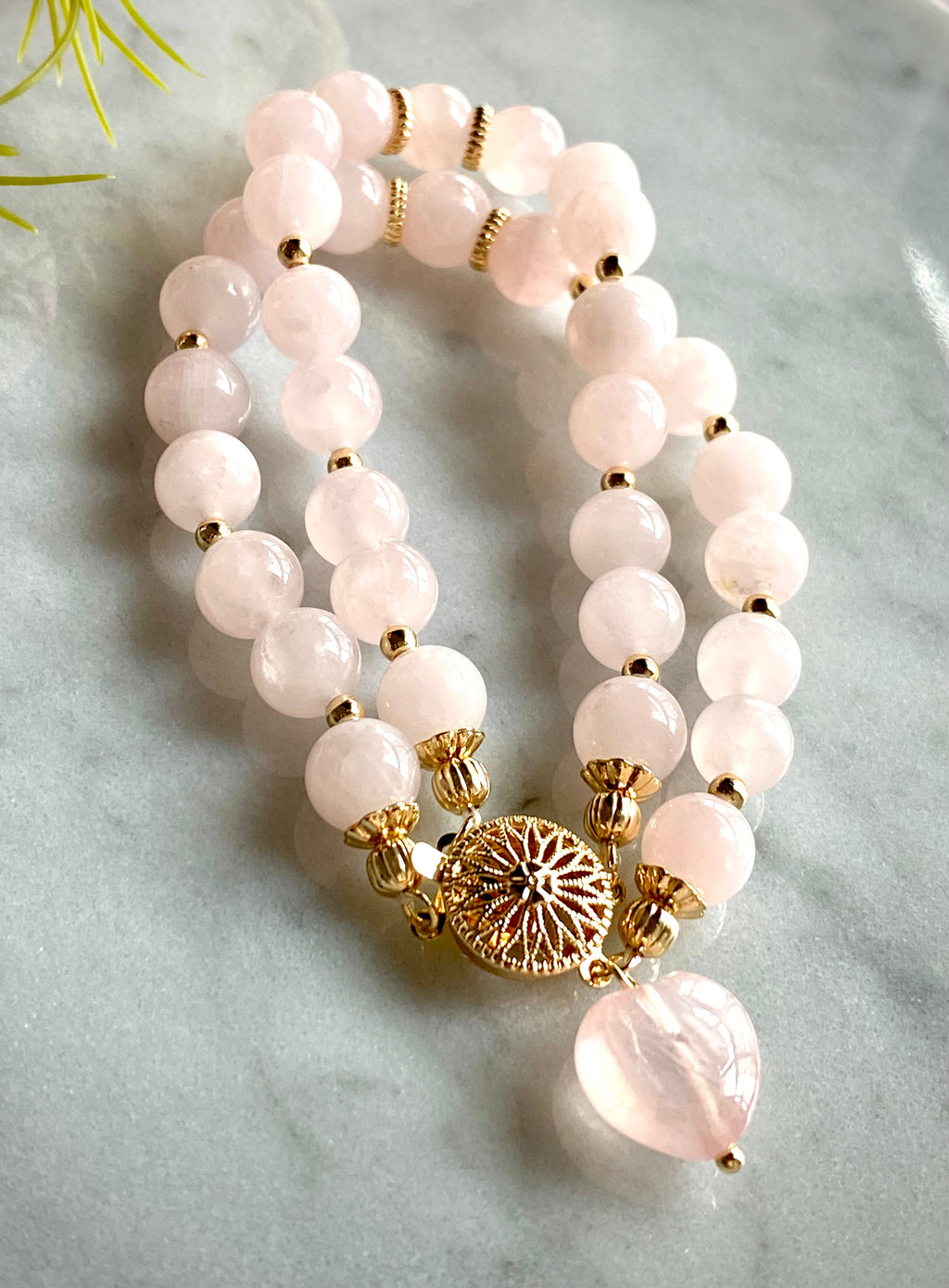 Double Rose Quartz Bliss Bracelet