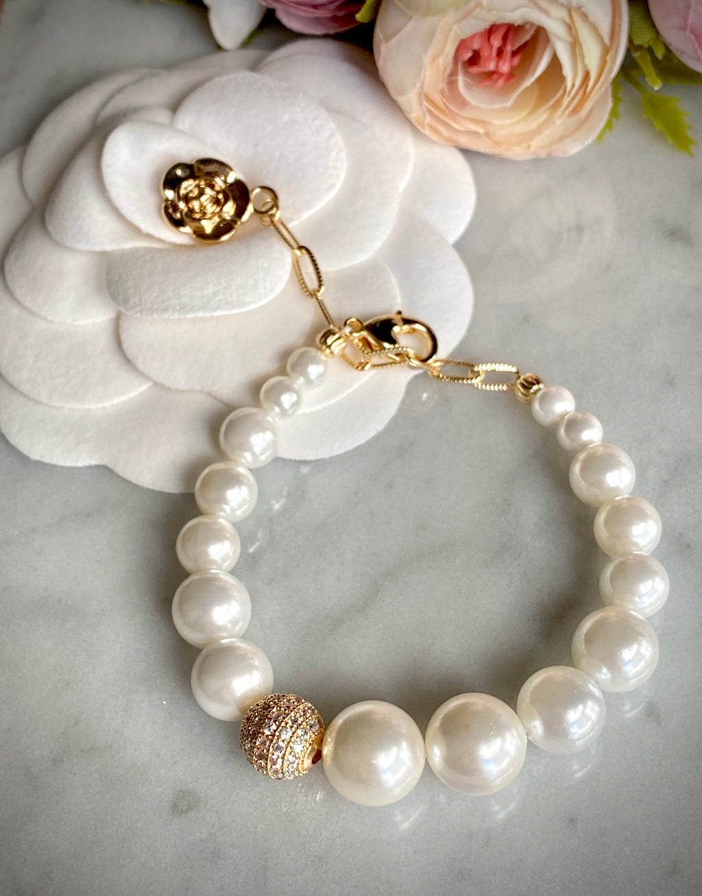 Pearly Camellia Bracelet