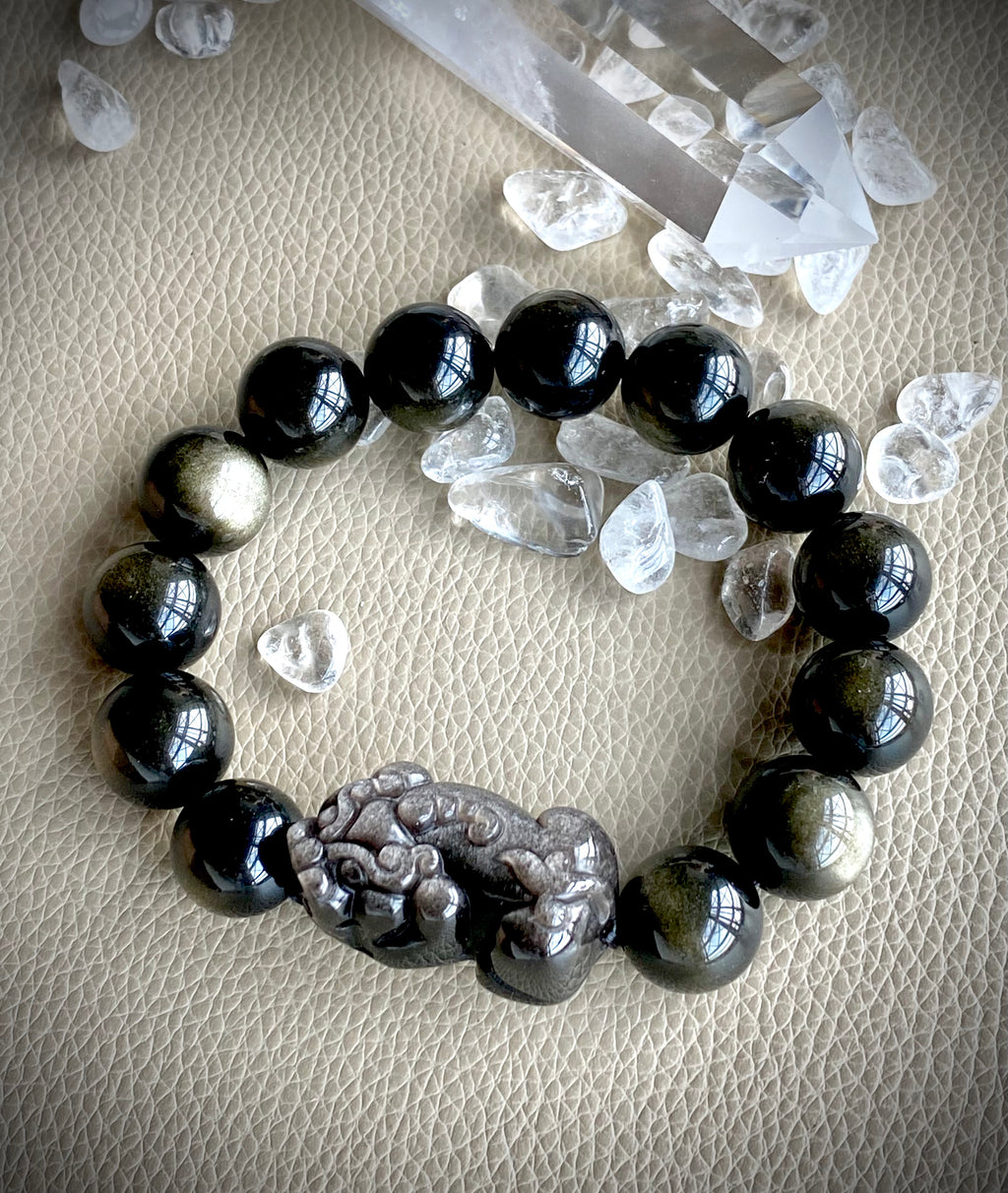 Gold Sheen Obsidian Pixiu Bracelet