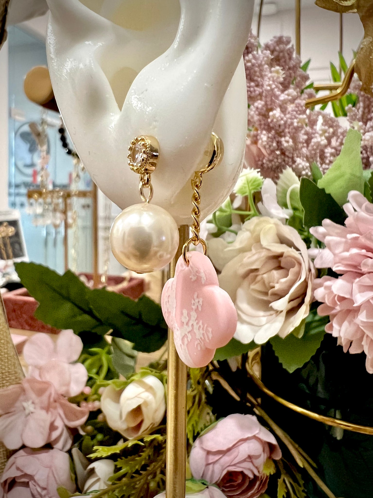 Pink Clover-Luck Earrings