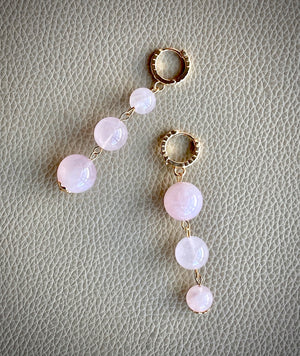 Pink & Posh Rose Quartz Earrings