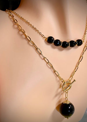 Obsidian Chic Necklace Set